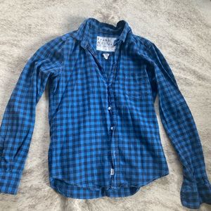 Frank and Eileen blue check flannel Barry shirt size small